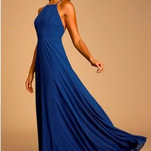 Lulus NWT Mythical Kind of Love Navy Blue Maxi Dress
